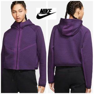 NWT $140 NIKE SPORTSWEAR Women S Tech Fleece Hoodie Full Zip Warn Jacket Purple